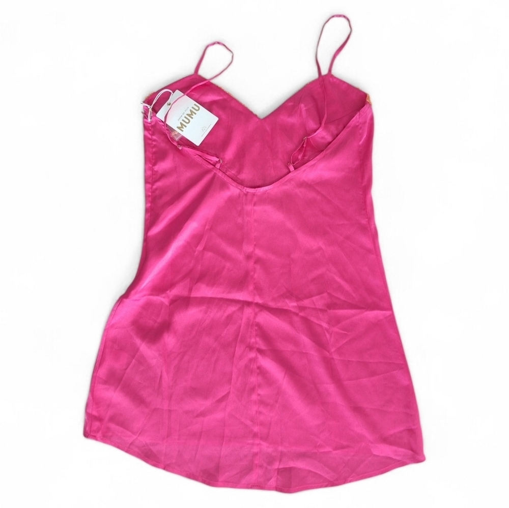 Show Me Your Mumu Satin Sequin Pink Top Or Dress Adjustable Straps Size S NWT - Picture 3 of 9